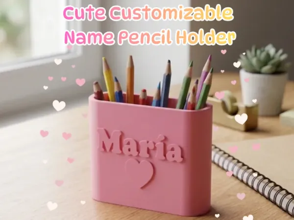 Lapicero con nombre y corazón — diseño 3D de MeryHoop