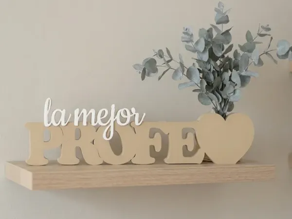 Jarrón corazón "La Mejor Profe" — diseño 3D de MeryHoop