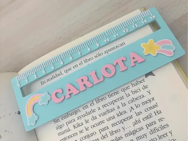 Guía de lectura arcoíris con nombre — diseño 3D de MeryHoop