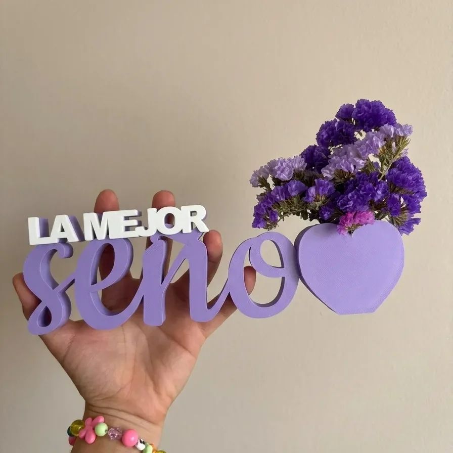 "La mejor seño" Florero con corazón — imagen 2