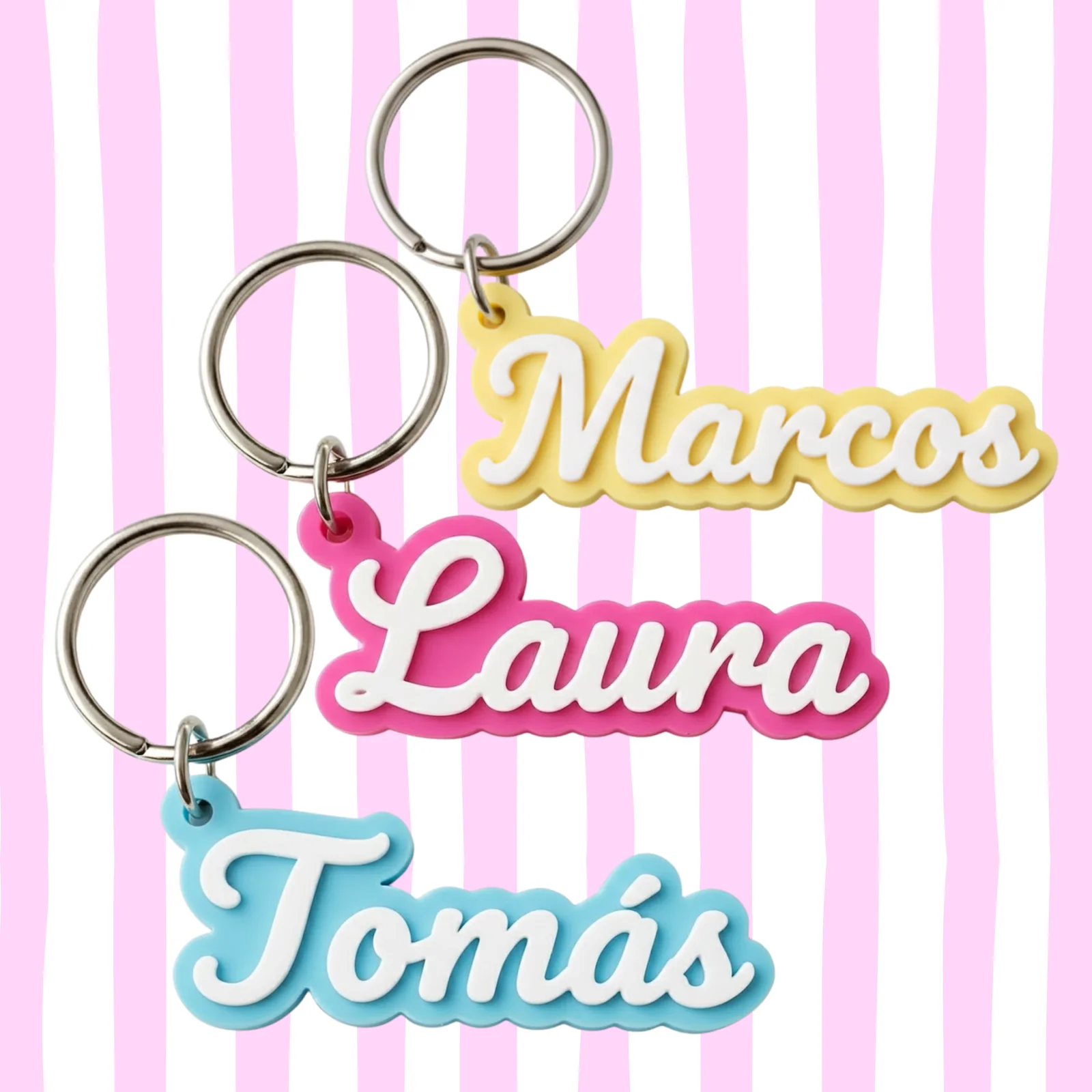 Llavero personalizado nombre bicolor